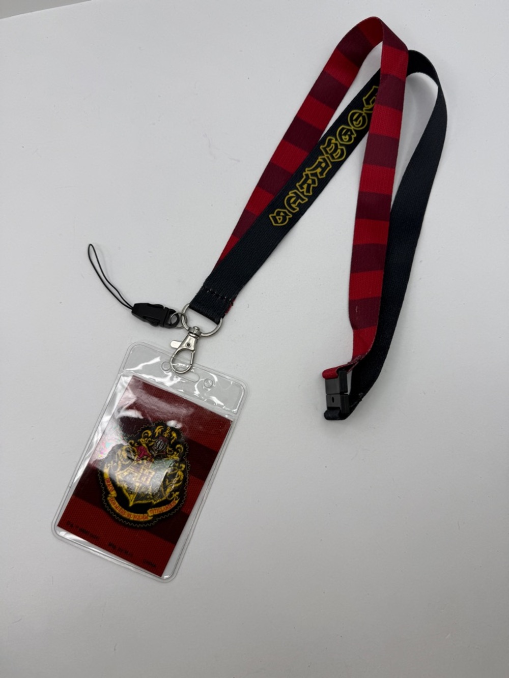 Harry Potter Hogwarts Lanyard Gryffindor Colors ID Badge Ticket Holder